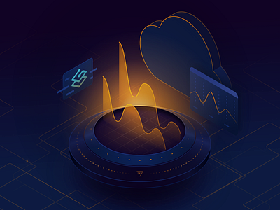 Traefik Pilot Illustration cloud dashboard design digital illustration isometric stats ui virtual web