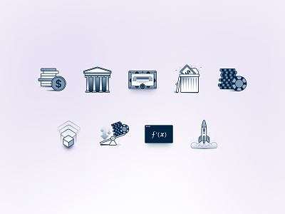 Financial Icons 💵 bounds cash design economy finance financial icons illustration invest money shares treasury