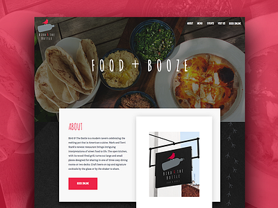 Restaurant Website - Dark Concept dark flat food modern restaurant site typography web