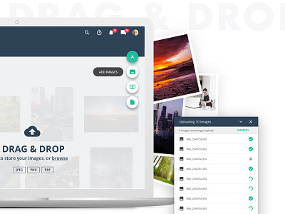 Exentriq Upload Manager design grid images material design media library ui uploader ux web