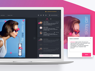 tFlow - Job Detail and Comments artwork comments material design print review revision ui ux workflow
