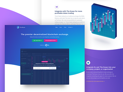 Marketing Site - The 0cean blockchain crypto dashboard design ethereum exchange illustration isometric token trading ui web