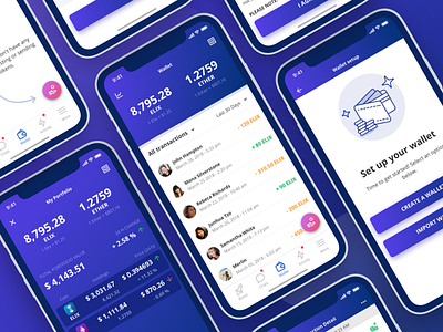 Elix App - Wallet app blockchain cryptocurrency elix ethereum finance portfolio token transactions ui ux wallet