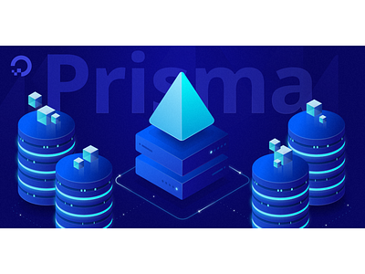 Prisma Server Illustration cylinder design development digital glows illustration isometric ocean prisma pyramid servers tutorial