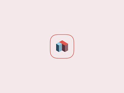 Aspire Logo abstract blocks blue color design icon illustration logo mark pink red shape vector