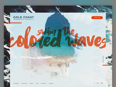 Travel Australia - Destination Site Design beach design grid landing minimal tech travel typography web web design