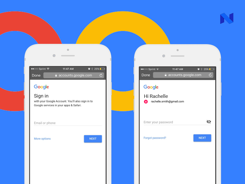 Android Nougat - Identity&Sign-In identity material design logo layout mobile chrome uxui interface ui nougat android google