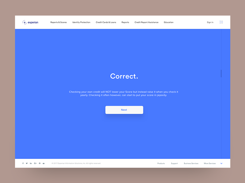 Experian Exploration II layout color design brand typography type interaction selection button ui ux ui menu nav web design web
