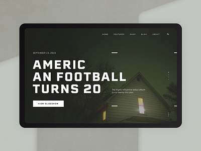 American Football Article Hero album button digital layout music navigation scroll typography ui vinyl web webdesign website