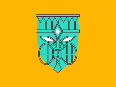 Buncha Buncha Character branding icon logo mask mint polynesian tiki yellow