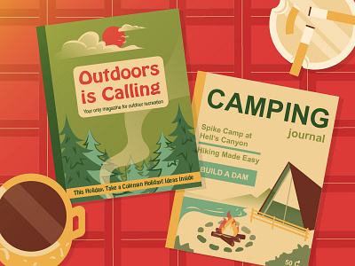 A Camp Master's Morning 70s camp camping cigarettes coffee illustration journal magazine morning outdoors retro