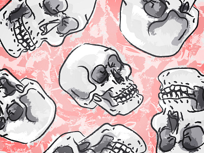 Rosy Skulls bones illustration rose skulls spooky texture