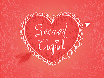 Secret Cupid arrow cupid floral heart illustration pink romance secret cupid type valentine valentines day