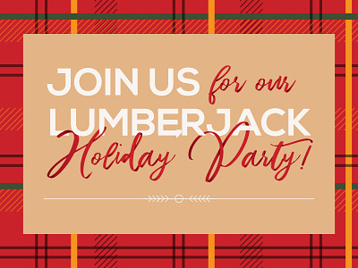 Lumberjack Holiday Party christmas party holiday holiday party invitation invite lumberjack plaid type