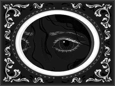 The Lover's Gaze black and white eye gaze illustration memento mori victorian victorian woman