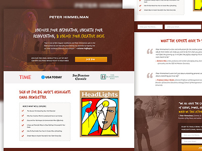 Peter Himmelman Landing Page design landing page ui ux web design website