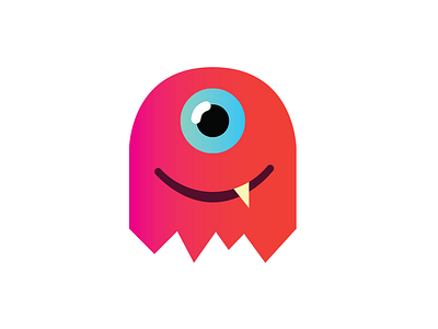 Pink Ghost cartoon character cute ghost icon illustration retro