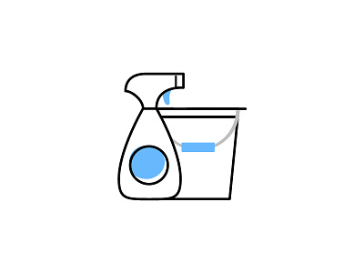 Maintenance Icons Pt 2 bucket cleaning icon illustration maintenance minimal spray bottle supplies