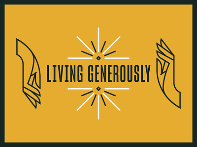 Living Generously church design hand illustration light line minimal money monoline series vector