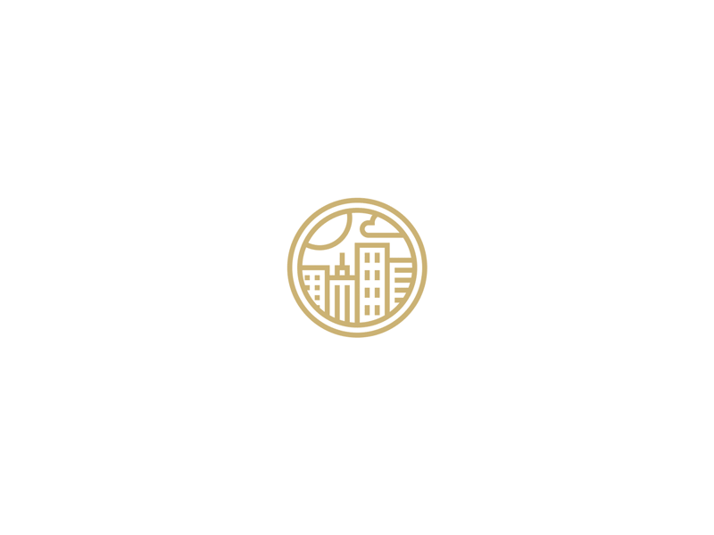 "Kingdom Builders" Icons badge church city cross globe icon line logo minimal skyscraper world