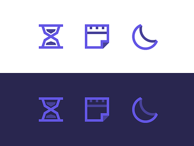 Time Icons calendar due hourglass icon minimal monoline moon purple task time