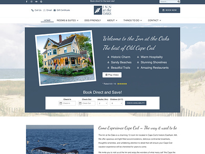Inn at The Oaks - Home page dees design graphic design ui ux web design web design for hotesl web design for inns website