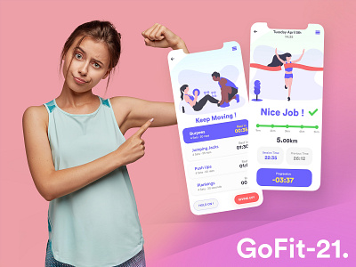 GoFit-21 adobe adobe photoshop adobe xd app design fit fitness app illustration sport ui vector web