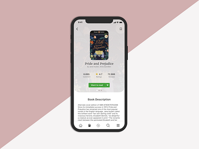 Goodreads Redesign book book app design figma goodreads pink reading reading app redesign ui uiux ux