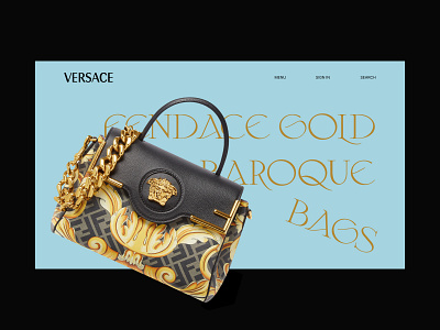 Page concept for the new Fendi by Versace «Fendace Gold Baroque» fashion home home page design landing ui ux versace web website design