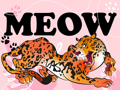Predator in paradise jungle 🌿🐆 adobeillustrator art cat graphic design illustration jaguar