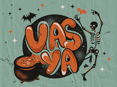 Halloween illustration👻👻👻 art calligraphy font graphic design halloween illustration skeleton