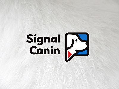 Signal Canin app logo app black blue bold cartoons comic dog flag logo red signal speech bubbles
