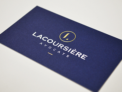 Law office logo - Lacoursière avocats abogado blue foil font gold hot stamping law lawyer logo logotype