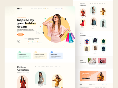 #Exploration - Fashion Landing page 2021 trend apparel business ecommerce fashion homepage interface landing page design mockup online shopping retail business shopping style typography ui ux website design