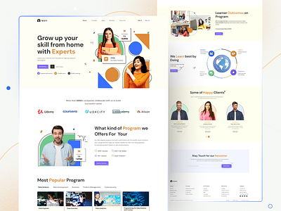 E-learning landing page agency branding course e learning website education landingpage learning online education pricingpage skills study studying ui uiux webdesign website