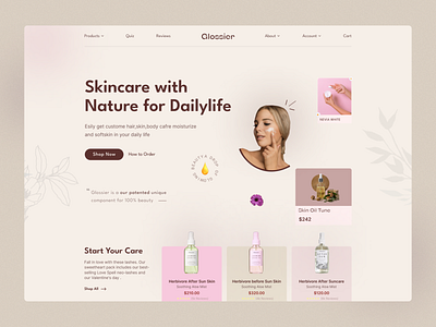 Skincare Product Landing Page care ecommerce healthy life landing page mockup natural redesign shopify landing page skin skincare ui webdesign webpage