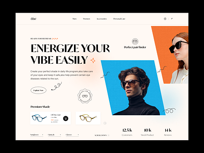 Sunglass Store Website Exploration app branding clean collection fashion landingpage onlineshop opticals sunglasses ui uiux web webdesign