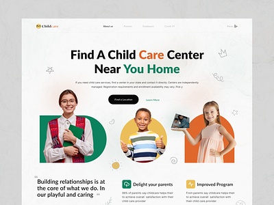 Childcare Website Design app branding child childcare colorful daycare eduction responsibility responsive design service ui uiux website