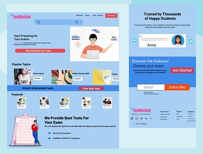 TestMethod - Landing Page design school e learning graphic design online test test