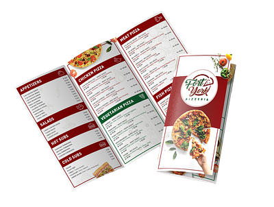 Fort York Pizzeria - Menu agency design fort illustrator logo menu menu design pizza pizzeria restaurant toronto tri fold tri fold brochure york