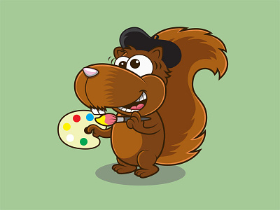 Mr. Nutcase Artist art artist cartoon character design illustration mascot squirrel vector