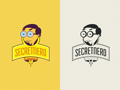 Secret Nerd Logo 1 branding flat geek identity illustration logo nerd