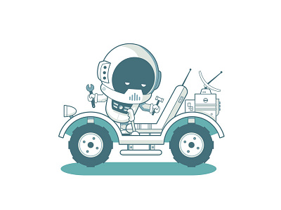 Mono - Fixing app astronaut bug buggy cartoon character design error illustration mobile space