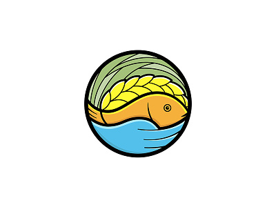 Rebuild Batad Logo boat crops fish illustration logo nature rebuild study