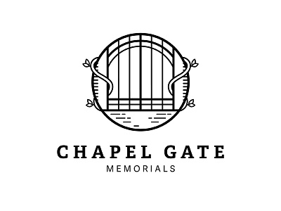 Chapel Gate Logo (Detailed) branding chapel gate illustration lines logo memorial minimalist vines