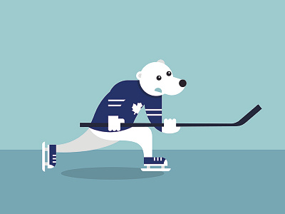 Toronto Rentals 404 bear flat hockey illustration polar bear toronto