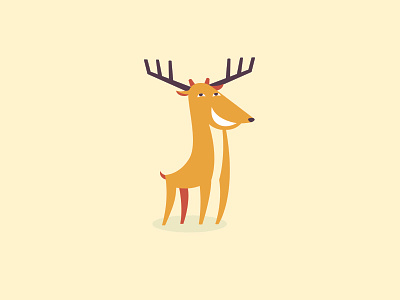 Deer animal critter deer flat illustration mascot nature