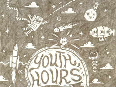 Youth Hours 2013 (Sketch) concept custom type font illustration sketch sky space typography