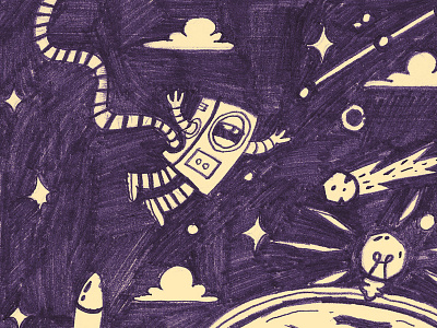 Youth Hours 2013 (Base Color) astronaut explore illustration pencil poster design sketch space traditional