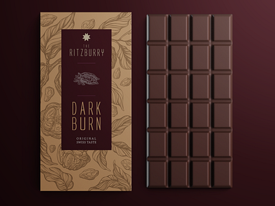 RITZBURRY-DARK BURN Chocolate Packaging Design brand brand identity chocolate chocolate packaging package package design package designing